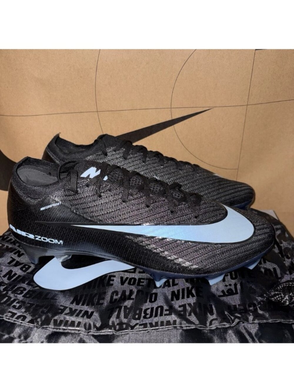 NEW Nike ZM Vapor 16 Elite FG Cleats Black Ice Blue FQ1457-001 Men Size 9